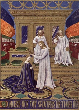 Jean Fouquet Painting - The Coronation Of The Virgin Jean Fouquet